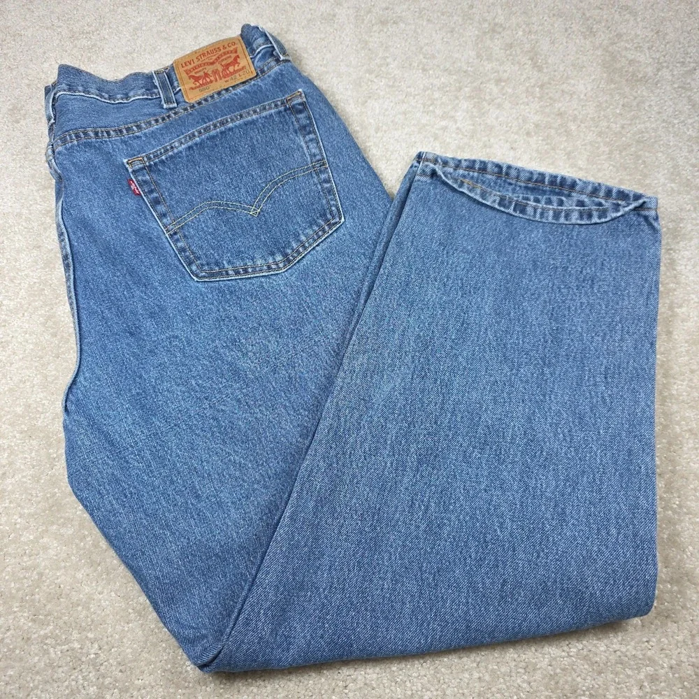 Levi's 550 Straight Jeans Mens‎ 42x30 Blue Denim Stone Wash Relaxed Fit Baggy
